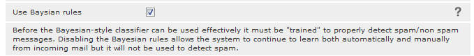 Roundcube Bayes configuration - Use Bayesian rules