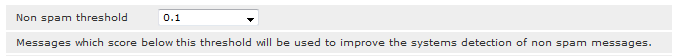 Roundcube Bayes configuration - Non Spam threshold