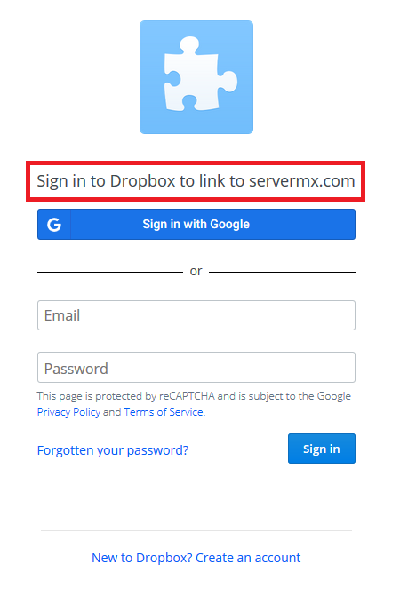servermx dropbox connector